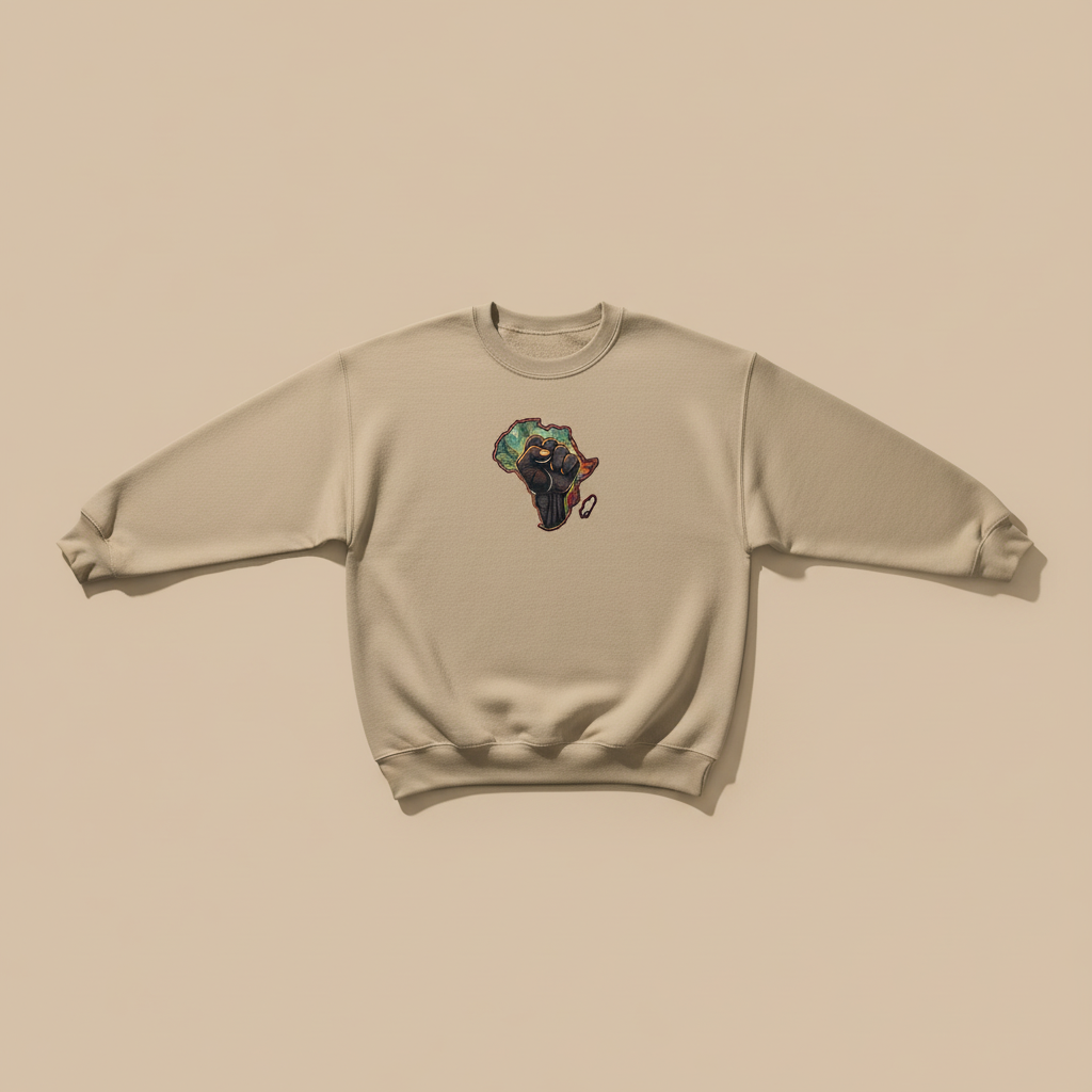 African Pride Machine Embroidered Sweatshirt – Hand Finished in Dubai | EmbroMania