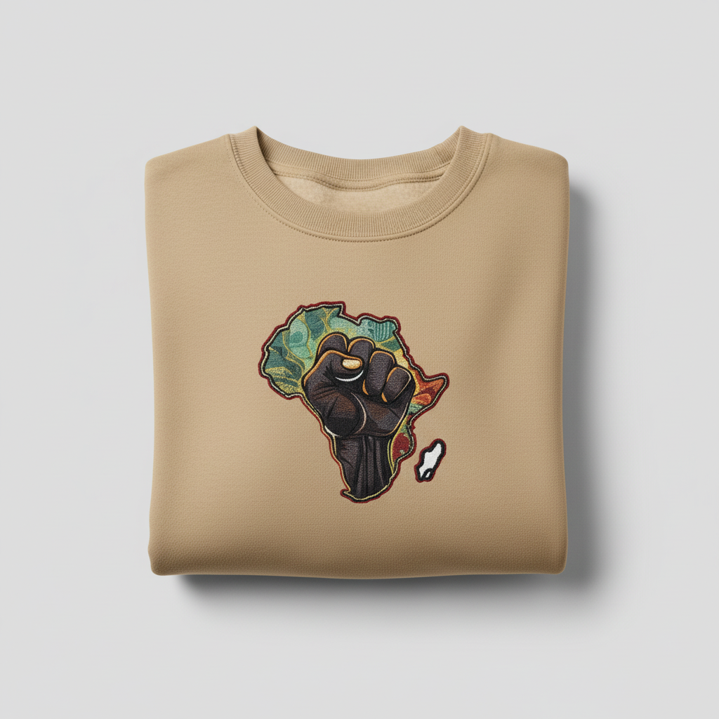 African Pride Machine Embroidered Sweatshirt – Hand Finished in Dubai | EmbroMania