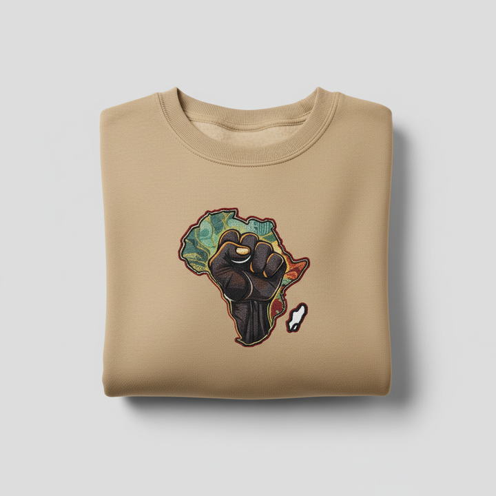 African Pride Machine Embroidered Sweatshirt – Hand Finished in Dubai | EmbroMania
