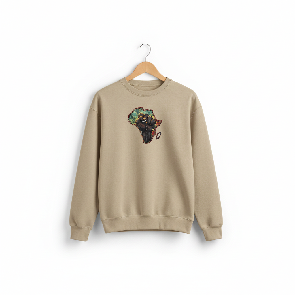 African Pride Machine Embroidered Sweatshirt – Hand Finished in Dubai | EmbroMania