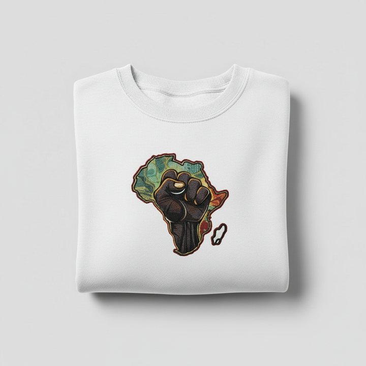 African Pride Machine Embroidered Sweatshirt – Hand Finished in Dubai | EmbroMania