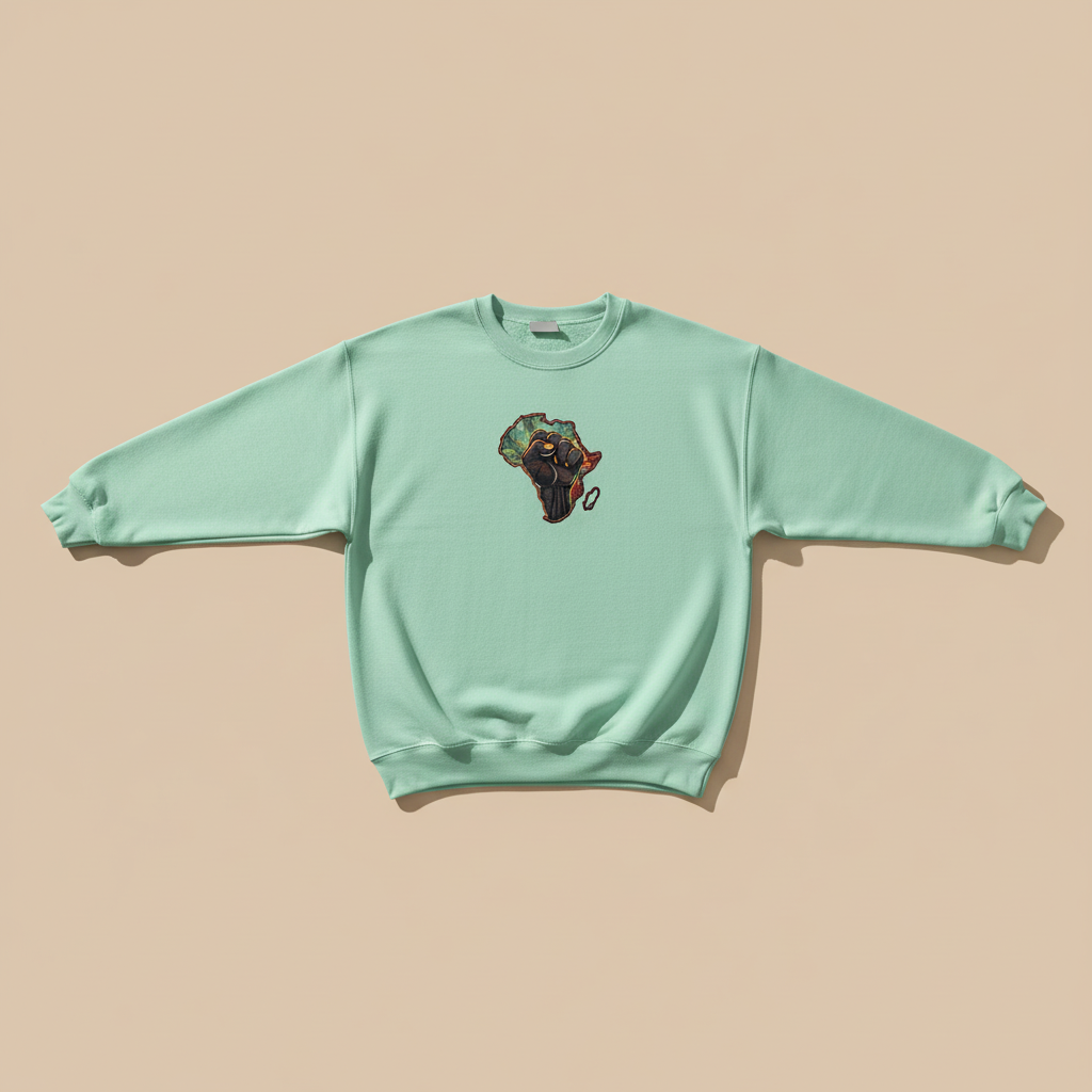African Pride Machine Embroidered Sweatshirt – Hand Finished in Dubai | EmbroMania