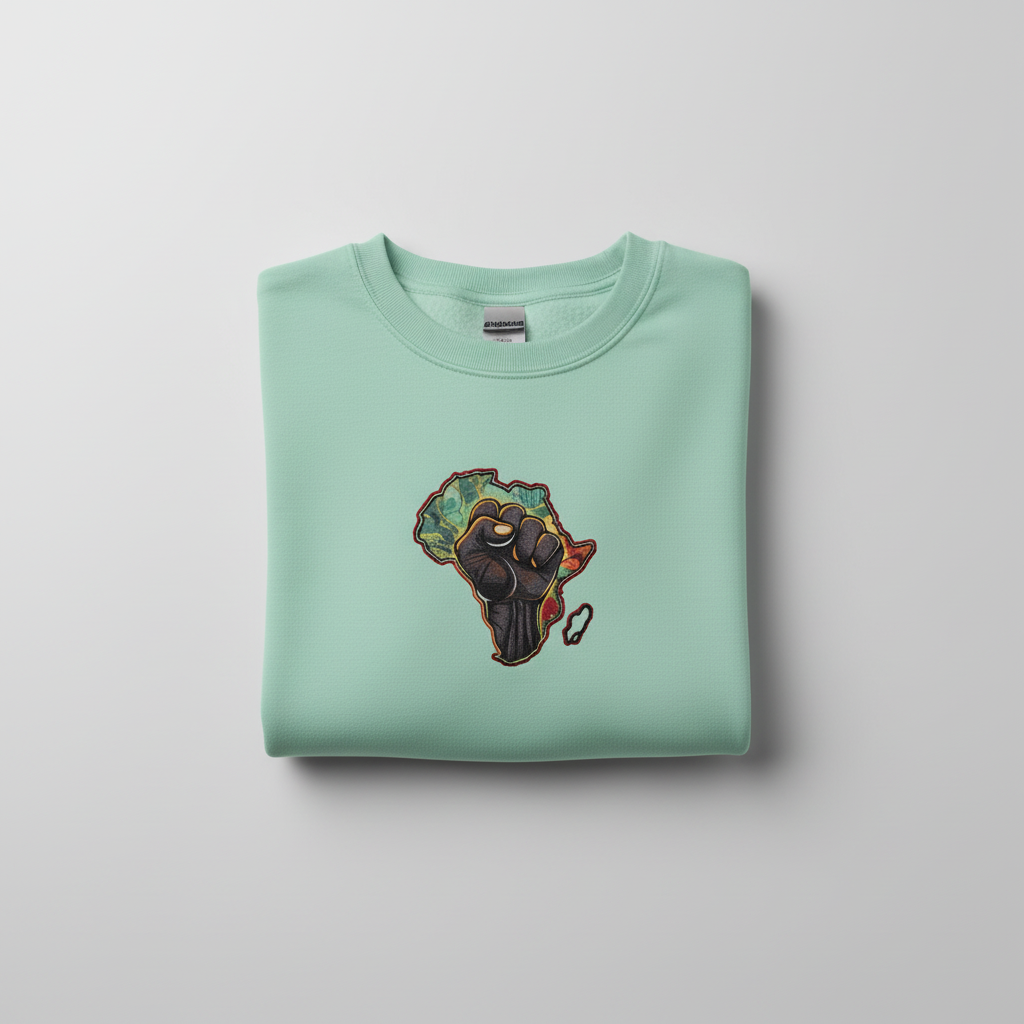 African Pride Machine Embroidered Sweatshirt – Hand Finished in Dubai | EmbroMania