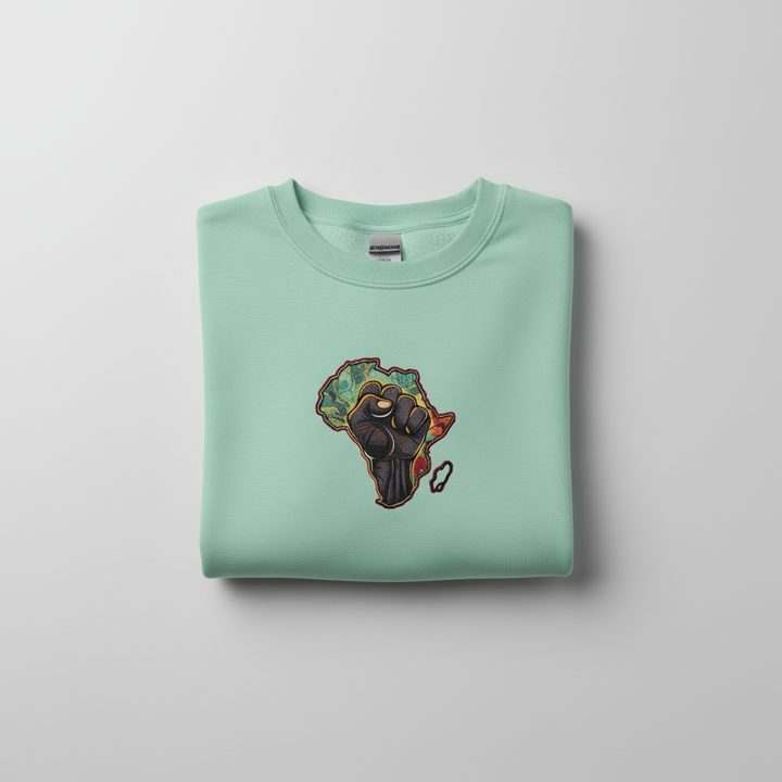 African Pride Machine Embroidered Sweatshirt – Hand Finished in Dubai | EmbroMania