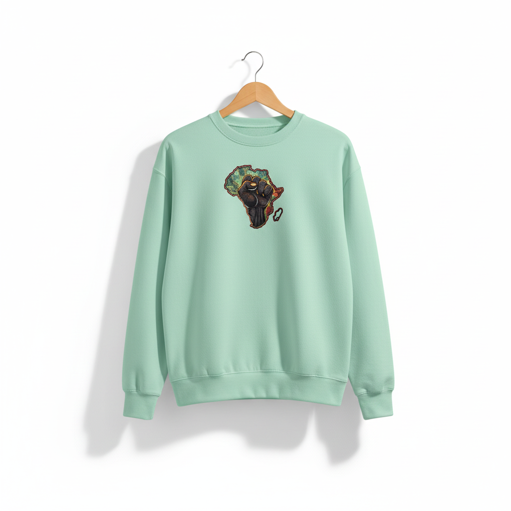 African Pride Machine Embroidered Sweatshirt – Hand Finished in Dubai | EmbroMania