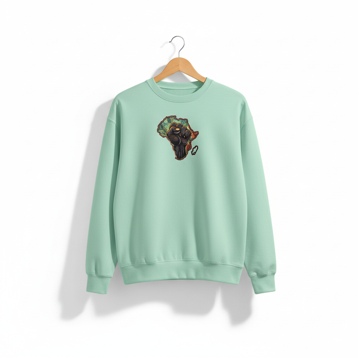 African Pride Machine Embroidered Sweatshirt – Hand Finished in Dubai | EmbroMania