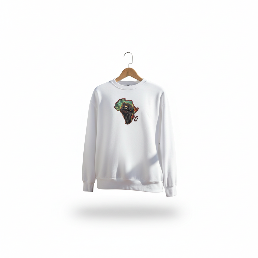 African Pride Machine Embroidered Sweatshirt – Hand Finished in Dubai | EmbroMania