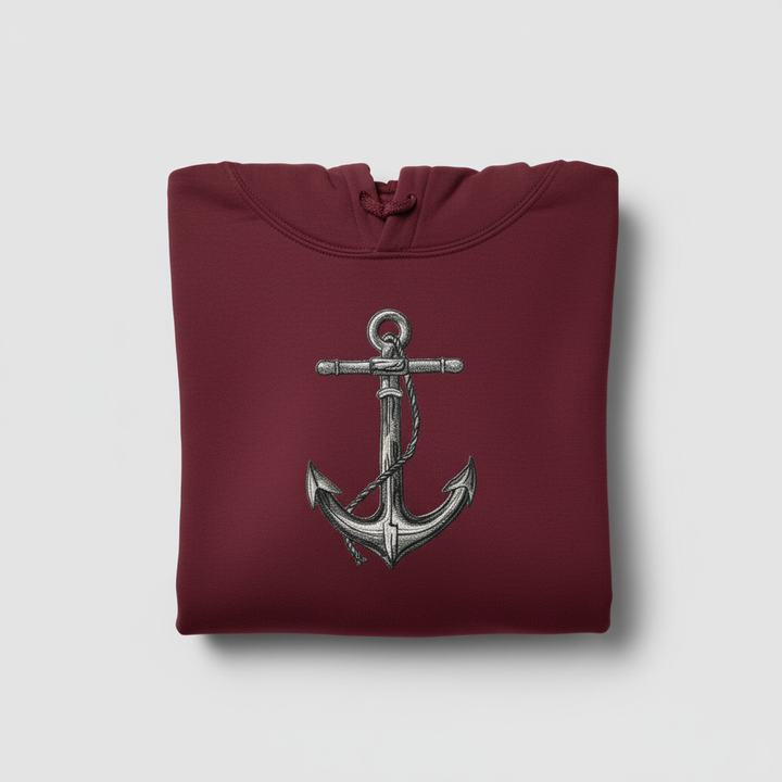 Anchor Machine Embroidered Sweatshirt – Hand Finished in Dubai | EmbroMania