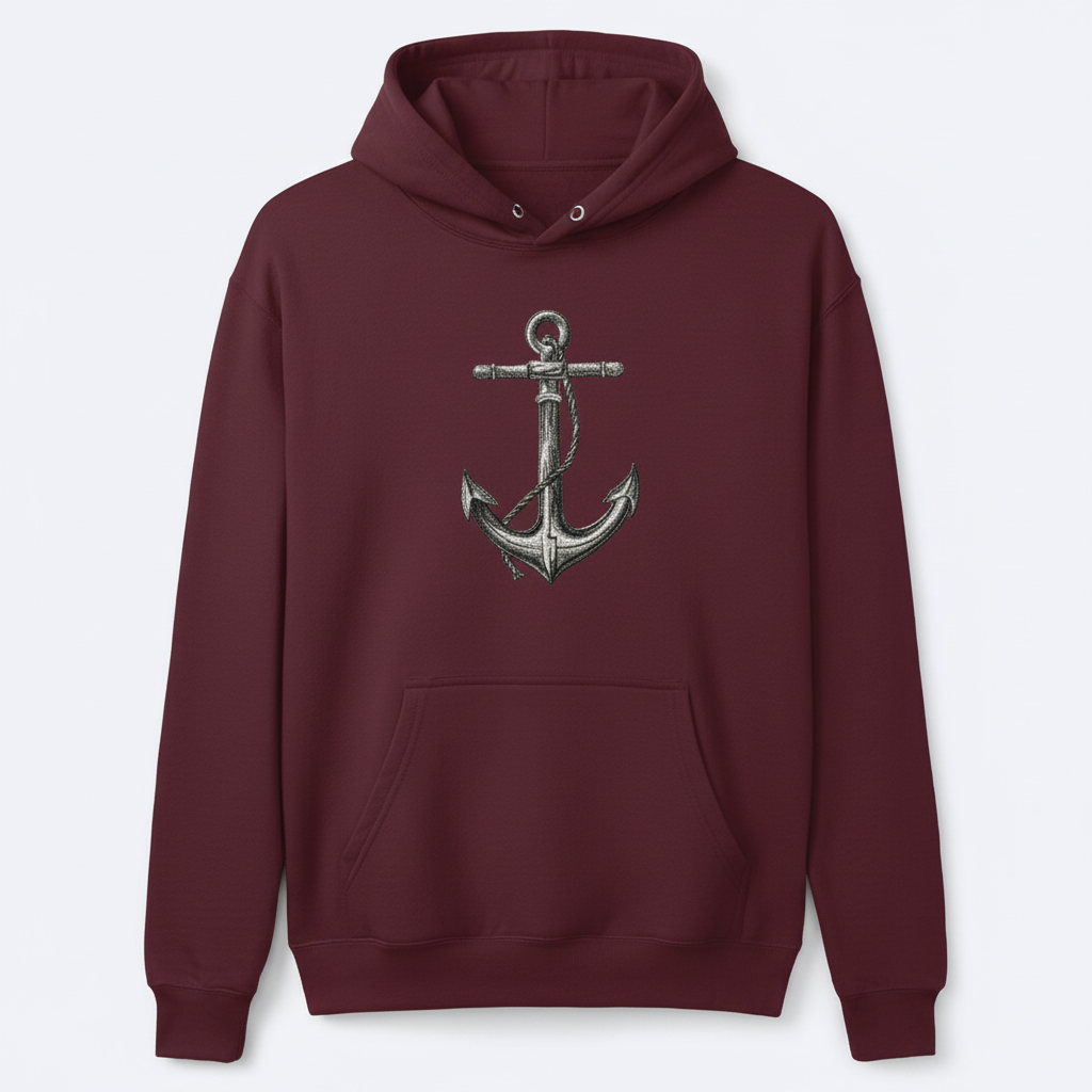 Anchor Machine Embroidered Sweatshirt – Hand Finished in Dubai | EmbroMania