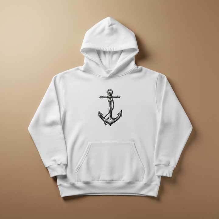 Anchor Machine Embroidered Sweatshirt – Hand Finished in Dubai | EmbroMania