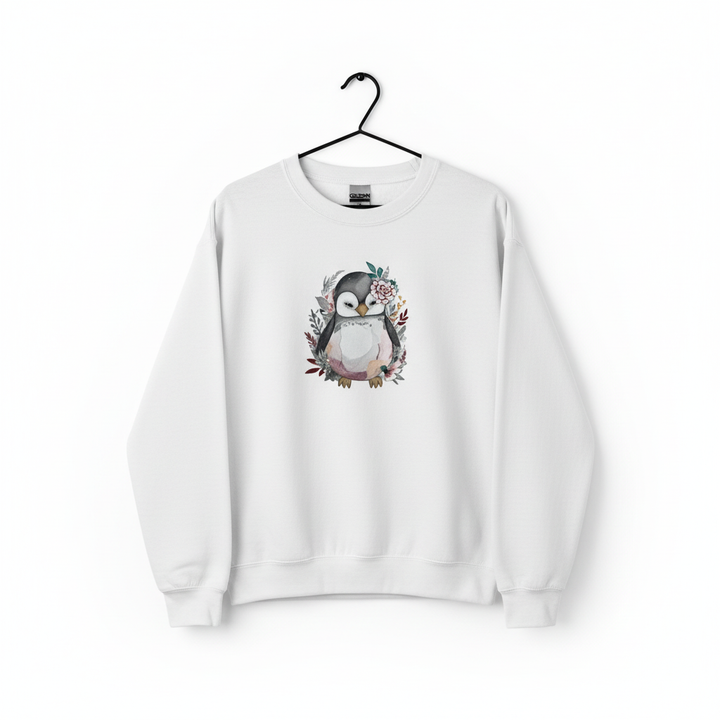 Floral Penguin Machine Embroidered Sweatshirt – Hand Finished in Dubai | EmbroMania
