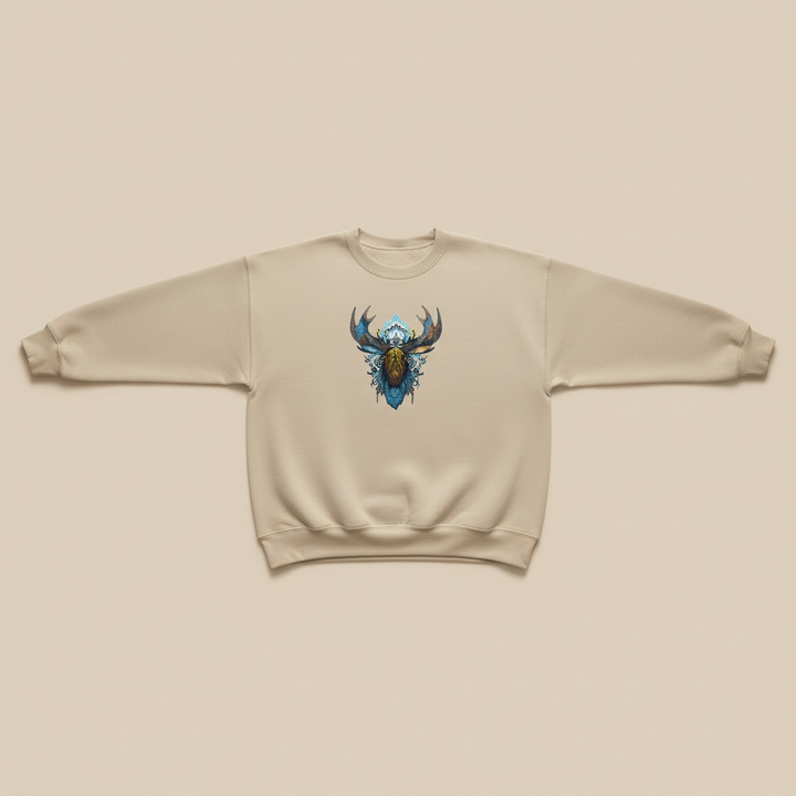Tribal Moose Machine Embroidered Sweatshirt – Hand Finished in Dubai | EmbroMania