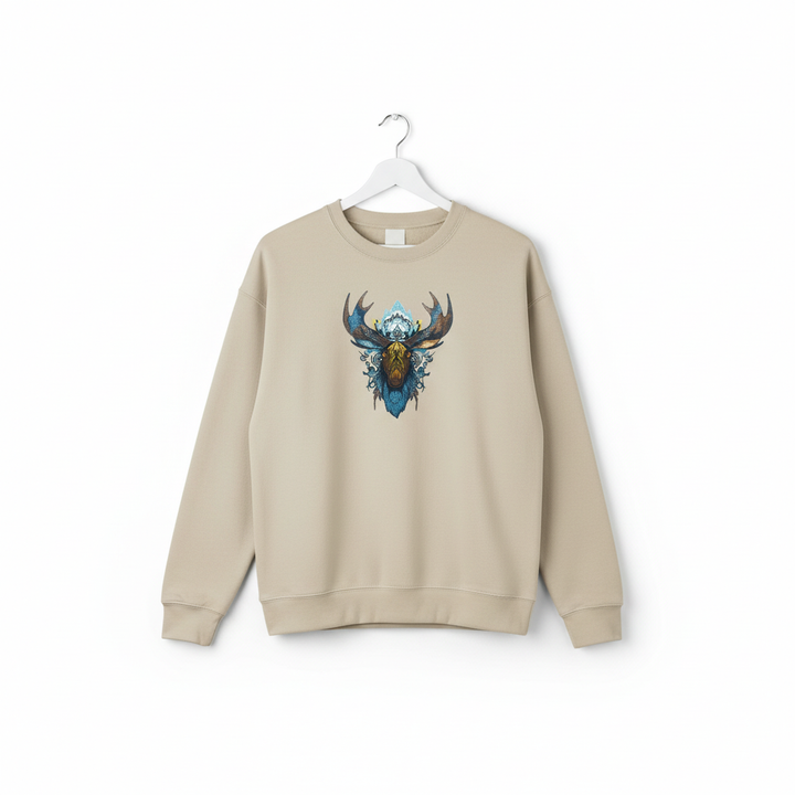 Tribal Moose Machine Embroidered Sweatshirt – Hand Finished in Dubai | EmbroMania