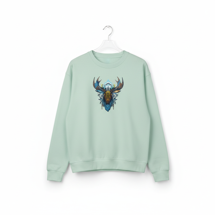 Tribal Moose Machine Embroidered Sweatshirt – Hand Finished in Dubai | EmbroMania