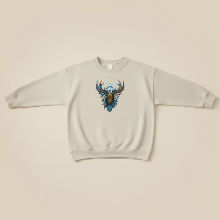 Tribal Moose Machine Embroidered Sweatshirt – Hand Finished in Dubai | EmbroMania