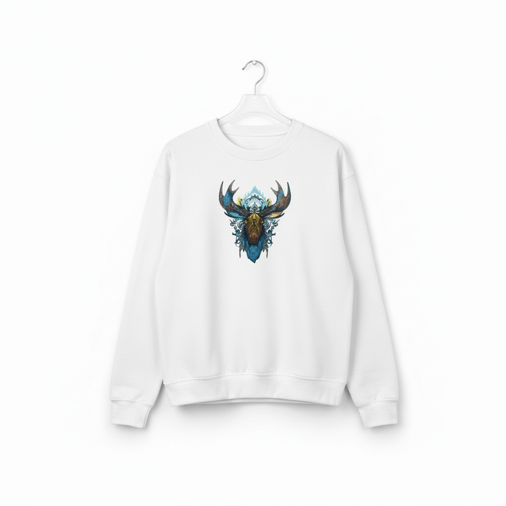 Tribal Moose Machine Embroidered Sweatshirt – Hand Finished in Dubai | EmbroMania