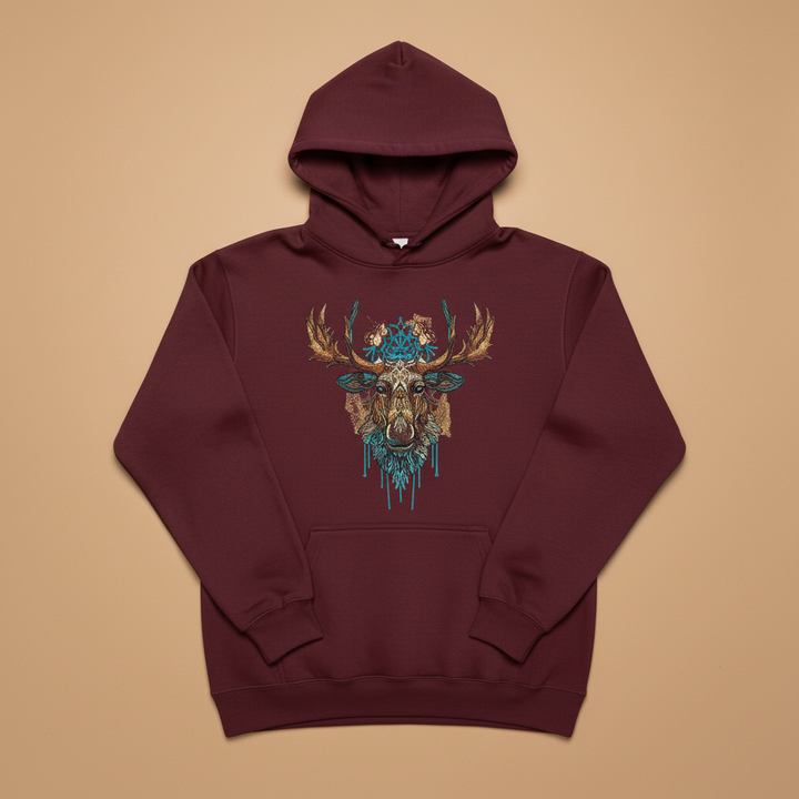 Artisan Moose Machine Embroidered Hoodie – Hand Finished in Dubai | EmbroMania
