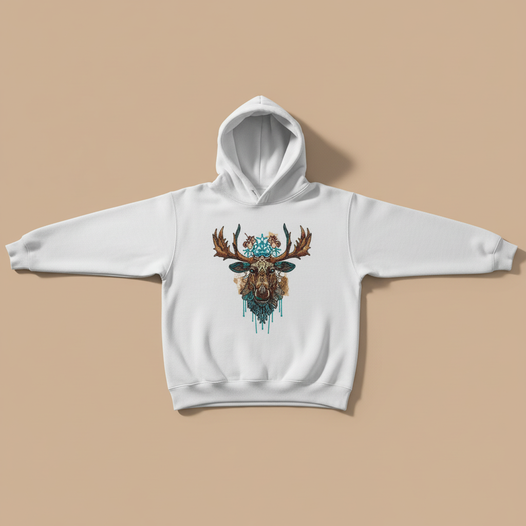 Artisan Moose Machine Embroidered Hoodie – Hand Finished in Dubai | EmbroMania