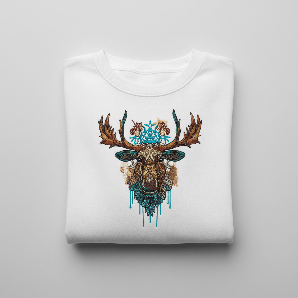 Artisan Moose Machine Embroidered Hoodie – Hand Finished in Dubai | EmbroMania