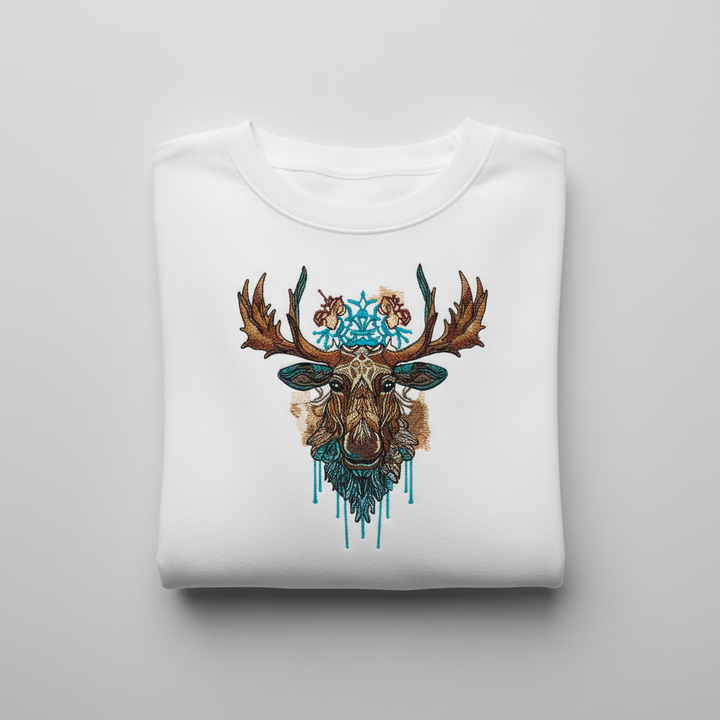 Artisan Moose Machine Embroidered Hoodie – Hand Finished in Dubai | EmbroMania