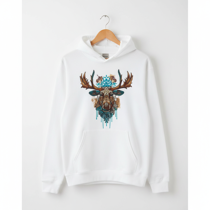 Artisan Moose Machine Embroidered Hoodie – Hand Finished in Dubai | EmbroMania