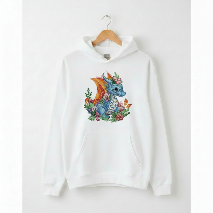 Baby Blue Dragon — Embroidered Hoodie
