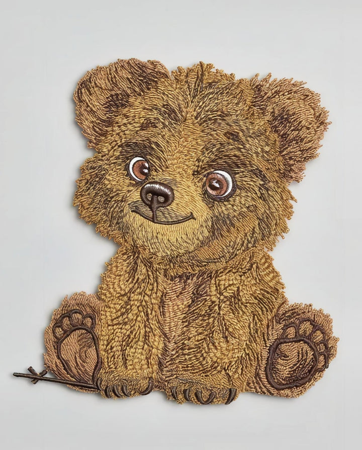 Baby Brown Bear Machine Embroidered Sweatshirt – Hand Finished in Dubai | EmbroMania