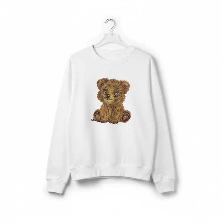 Baby Brown Bear Machine Embroidered Sweatshirt – Hand Finished in Dubai | EmbroMania