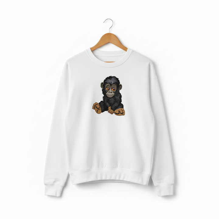 Baby Gorilla Machine Embroidered Sweatshirt – Hand Finished in Dubai | EmbroMania