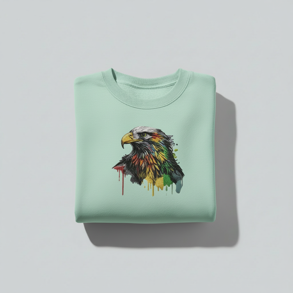 Prisma Eagle Machine Embroidered Sweatshirt – Hand Finished in Dubai | EmbroMania