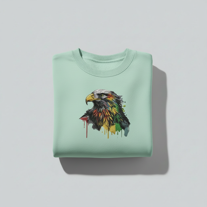 Prisma Eagle Machine Embroidered Sweatshirt – Hand Finished in Dubai | EmbroMania