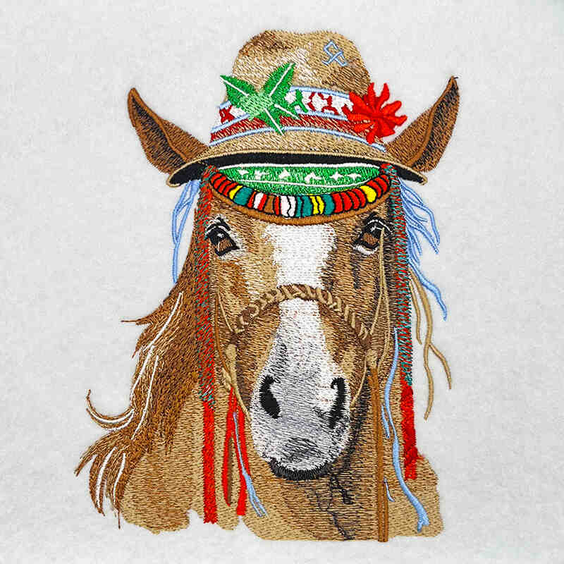 Boho Spirit Horse Machine Embroidered Jute Tote – Hand Finished in Dubai | EmbroMania