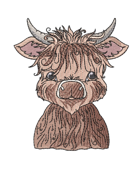 Highland Bull Machine Embroidered Sweatshirt – Hand Finished in Dubai | EmbroMania