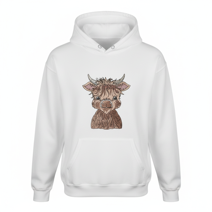 Highland Bull Machine Embroidered Sweatshirt – Hand Finished in Dubai | EmbroMania