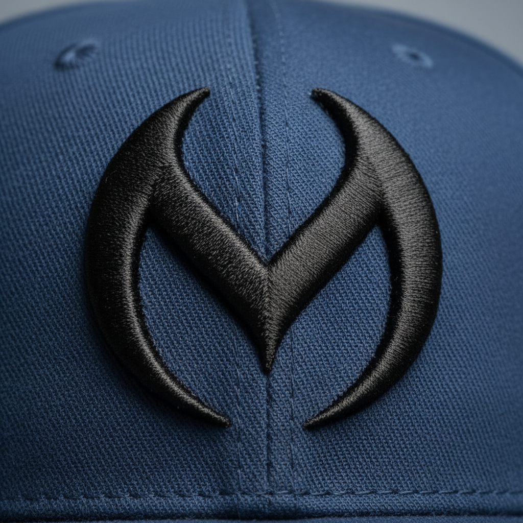 Shadow Crest Machine Embroidered 3D Puff Flexfit Cap – Hand Finished in Dubai | EmbroMania