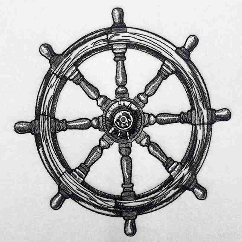 Ship's Wheel Machine Embroidered Sweatshirt – Hand Finished in Dubai | EmbroMania