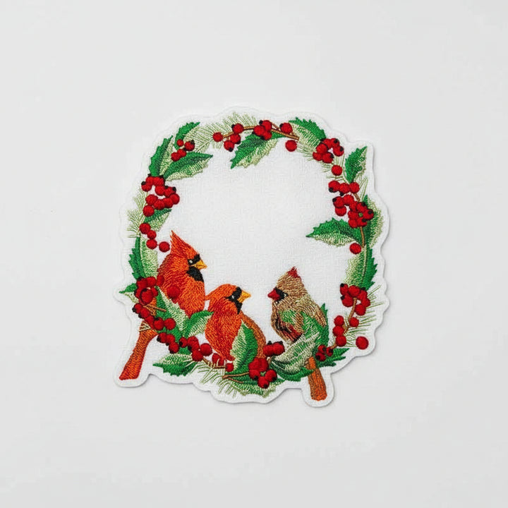 Cardinal Wreath Machine Embroidered Sweatshirt – Hand Finished in Dubai | EmbroMania