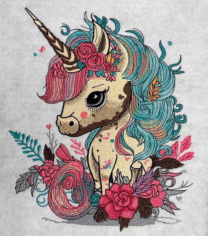 Celestial Garden Unicorn Machine Embroidered Jute Tote – Hand Finished in Dubai | EmbroMania