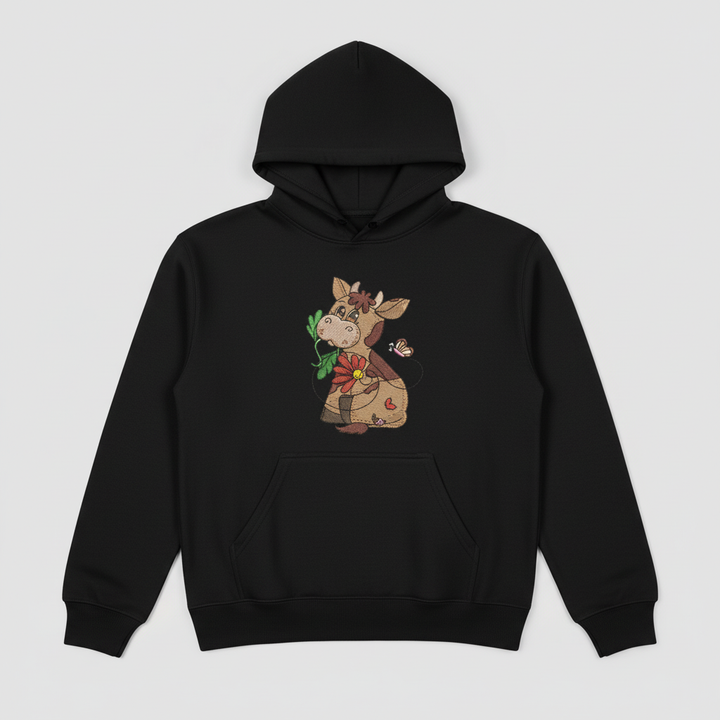 Cow &amp; Butterfly Machine Embroidered Sweatshirt – Hand Finished in Dubai | EmbroMania