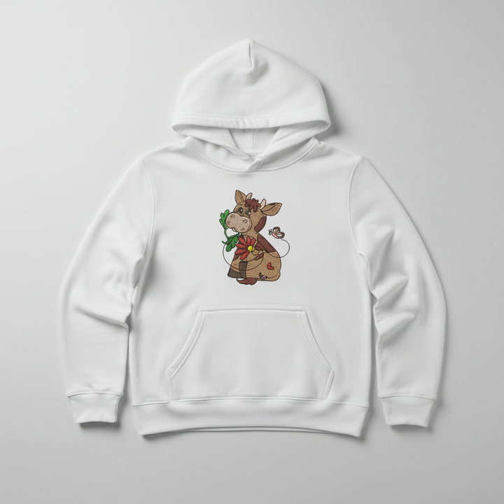 Cow &amp; Butterfly Machine Embroidered Sweatshirt – Hand Finished in Dubai | EmbroMania