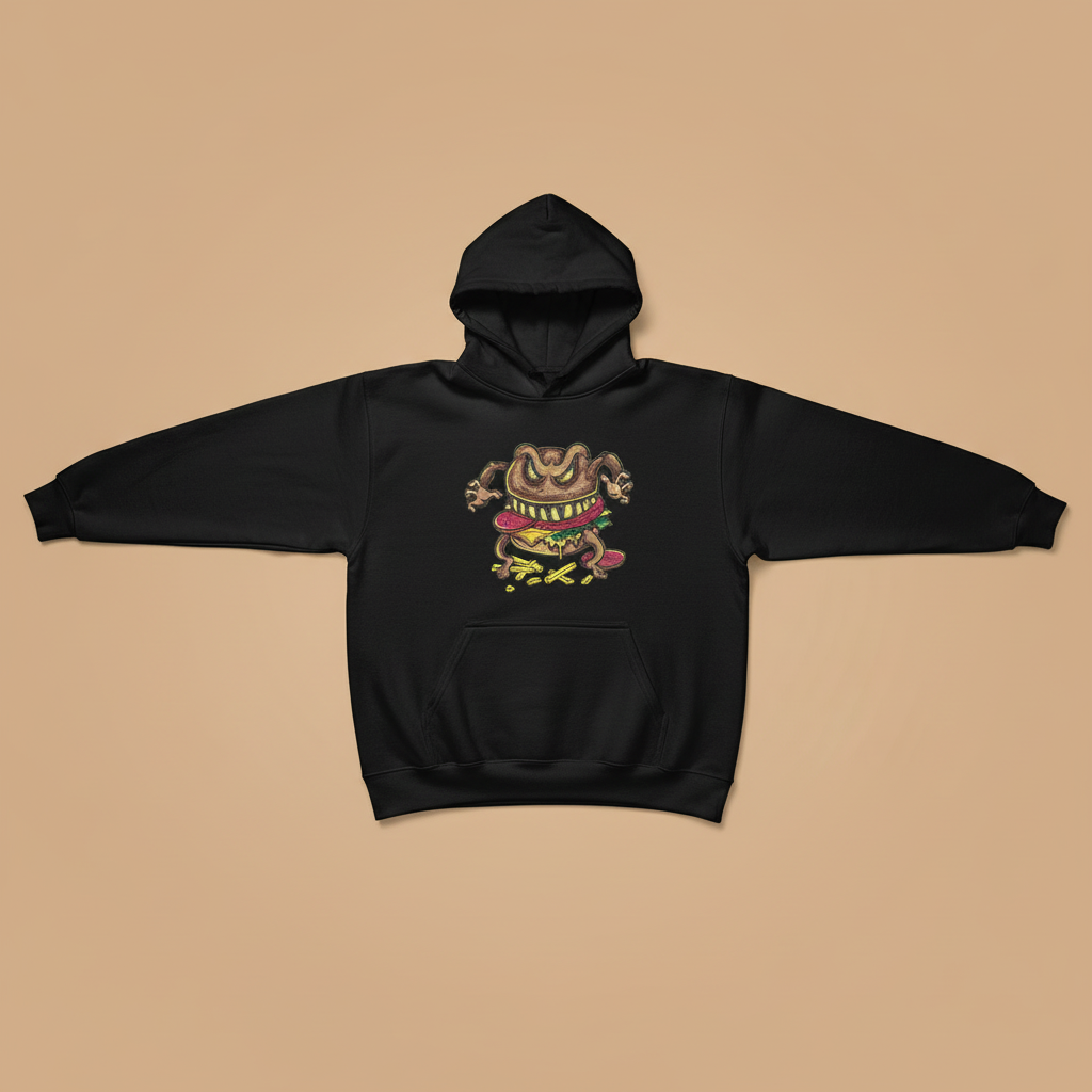 Cursed Burger — Embroidered Hoodie