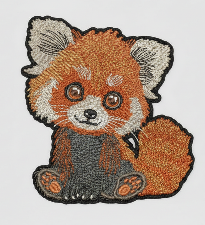 Kawaii Red Panda Machine Embroidered Hoodie – Hand Finished in Dubai | EmbroMania