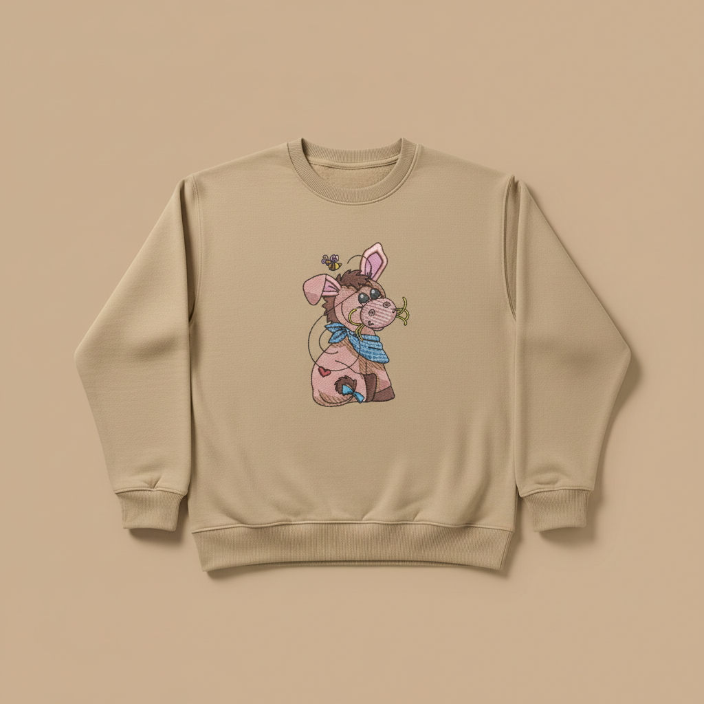 Donkey &amp; Bee Machine Embroidered Sweatshirt – Hand Finished in Dubai | EmbroMania