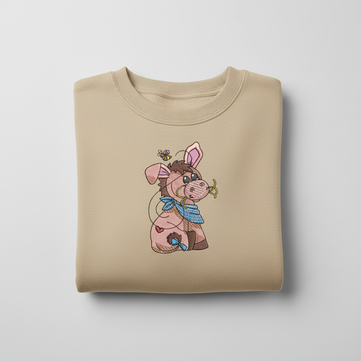 Donkey &amp; Bee Machine Embroidered Sweatshirt – Hand Finished in Dubai | EmbroMania