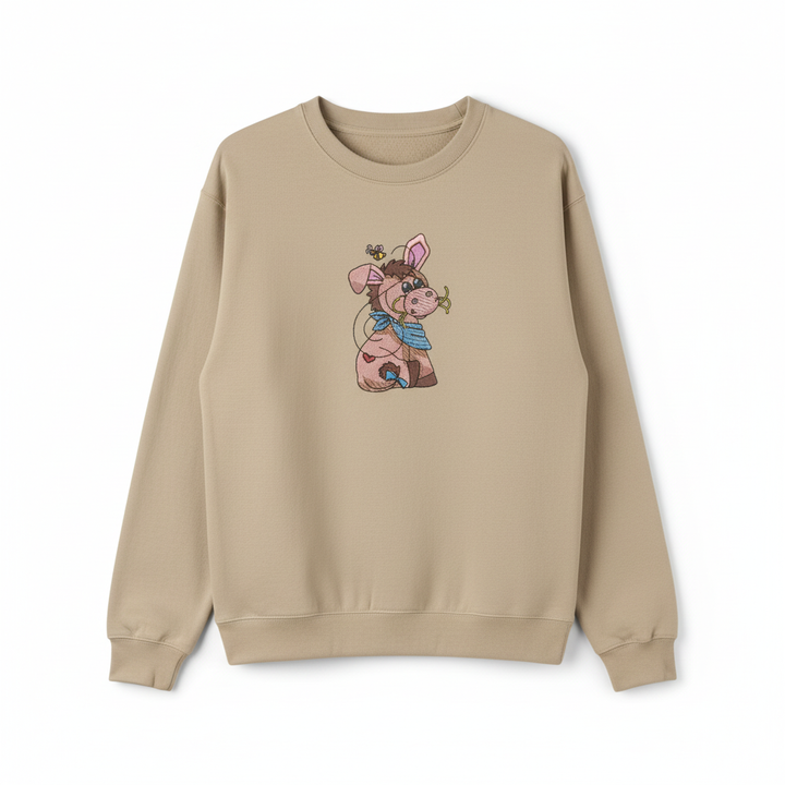 Donkey &amp; Bee Machine Embroidered Sweatshirt – Hand Finished in Dubai | EmbroMania