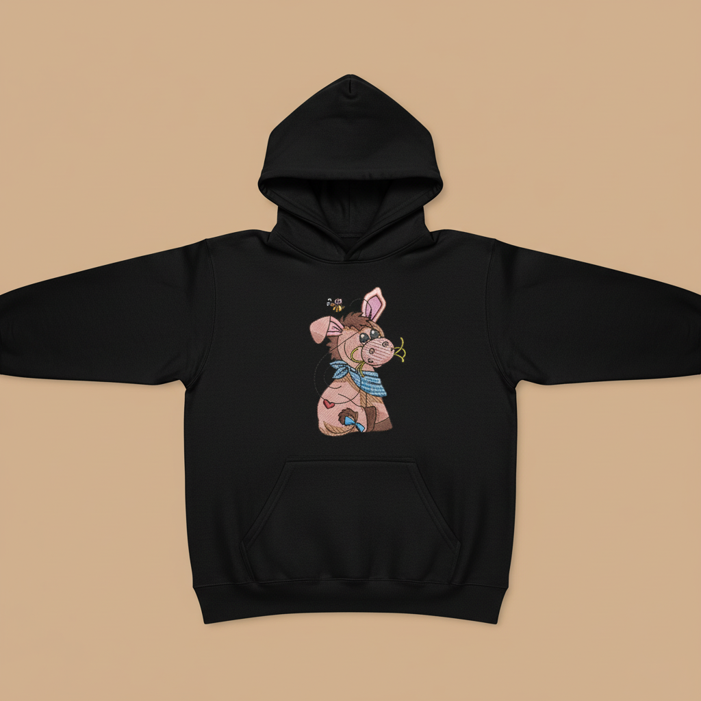 Donkey &amp; Bee Machine Embroidered Sweatshirt – Hand Finished in Dubai | EmbroMania