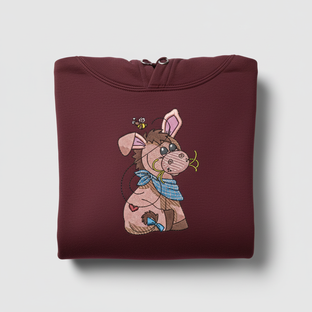Donkey &amp; Bee Machine Embroidered Sweatshirt – Hand Finished in Dubai | EmbroMania