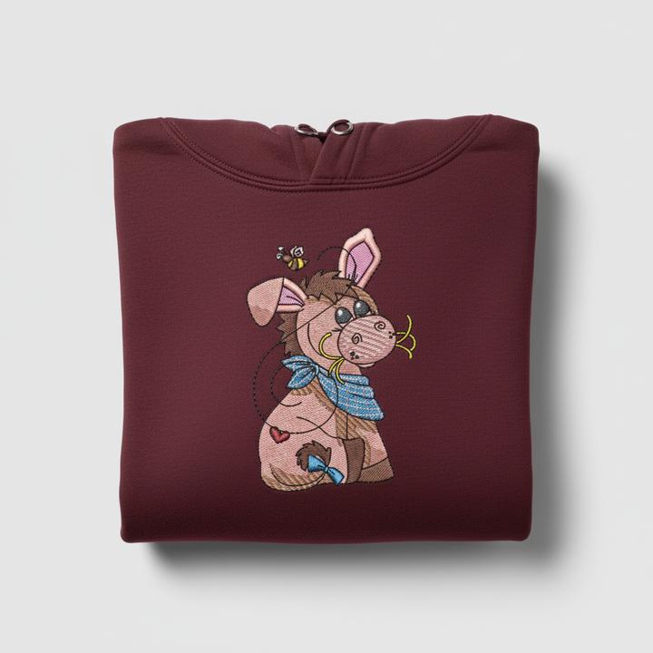 Donkey &amp; Bee Machine Embroidered Sweatshirt – Hand Finished in Dubai | EmbroMania