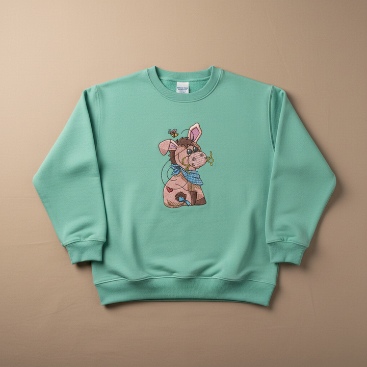 Donkey &amp; Bee Machine Embroidered Sweatshirt – Hand Finished in Dubai | EmbroMania