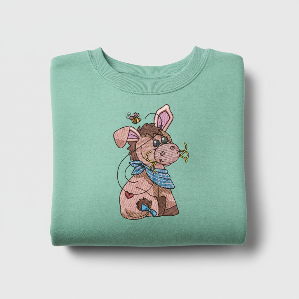 Donkey &amp; Bee Machine Embroidered Sweatshirt – Hand Finished in Dubai | EmbroMania